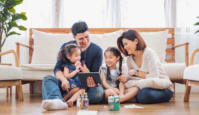 Family enjoying fresh indoor air